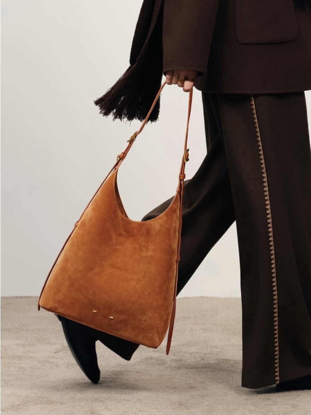 Fabrique Duomo Medium Hobo Suede Bag